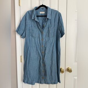 Lucky Brand Blue Button-Down Dress